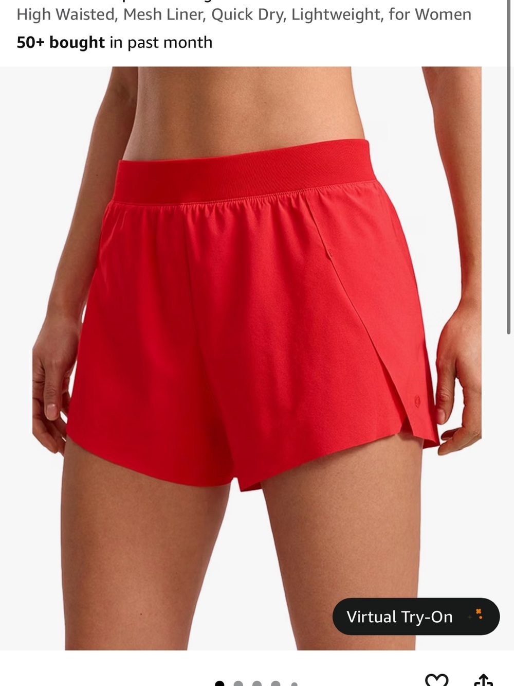CRZ YOGA V Split Running Shorts 2.5” Deep Red Women’s Medium